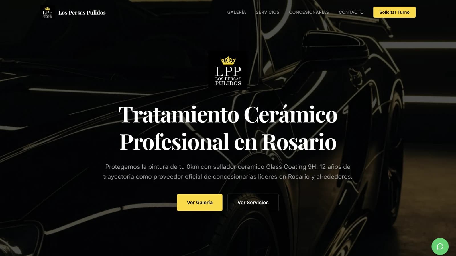 Sitio web comercial de Los Persas Pulidos